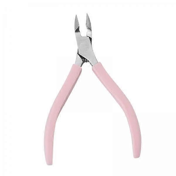 4x Professional Stainless Steel Cuticle Nipper with Sharp Curved Edge for Manicure and Pedicure, Pink