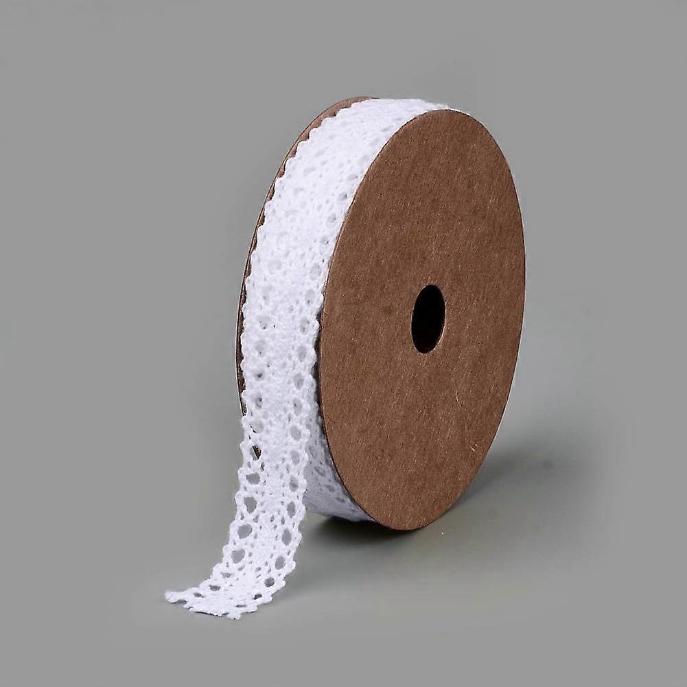 6 Rolls Cotton Ribbons White 5/8 inch(15mm) 2yards/roll