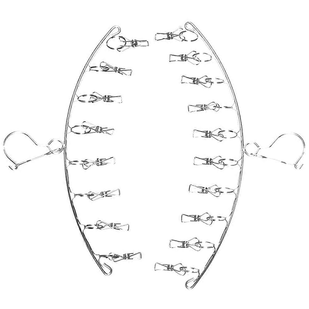 Silver Sock Dryer Laundry Drying Rack for Home Use with 10 Clips