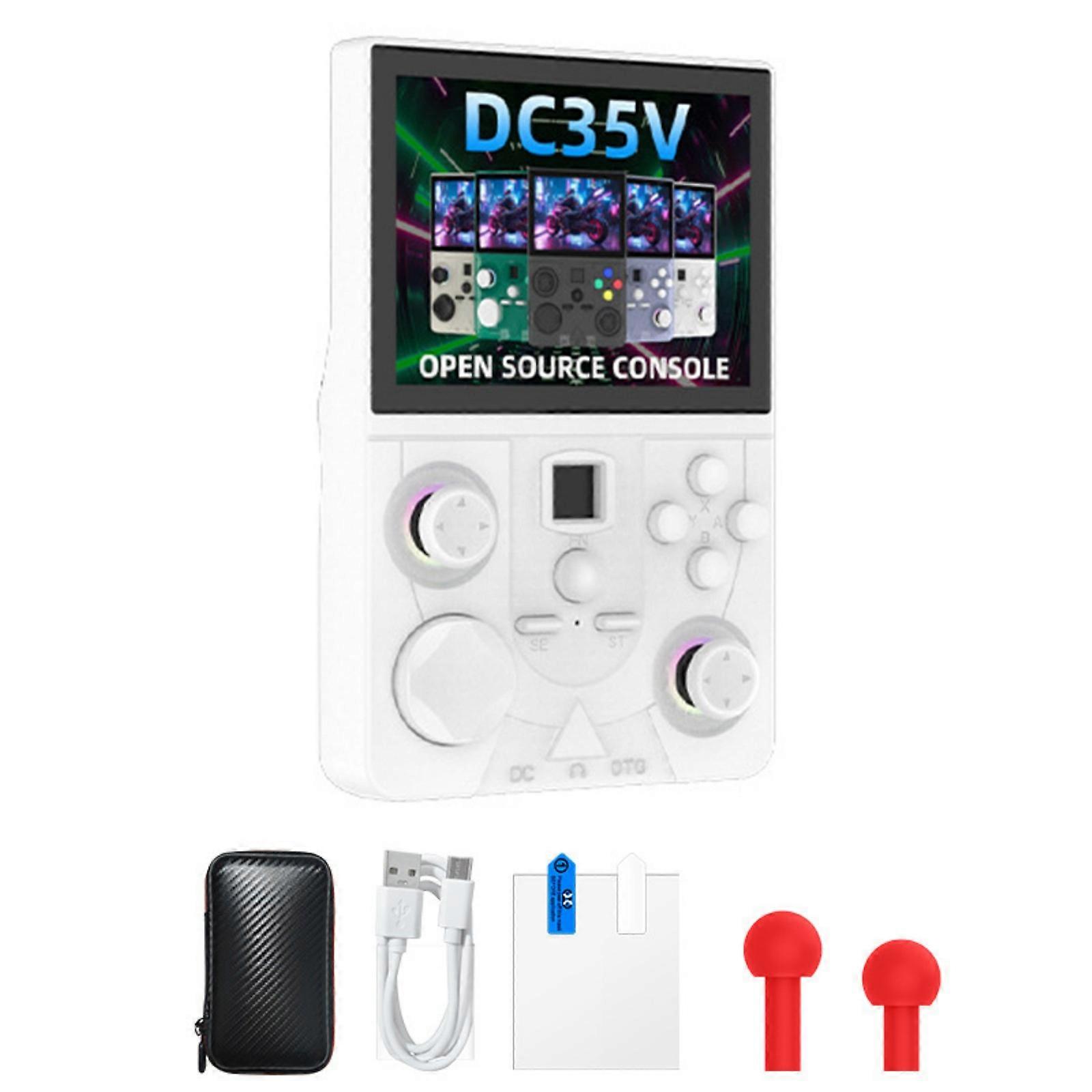 Portable Gaming Console with Open Source Software WIFI Online Play Double Joystick Controls for Classical Game  White