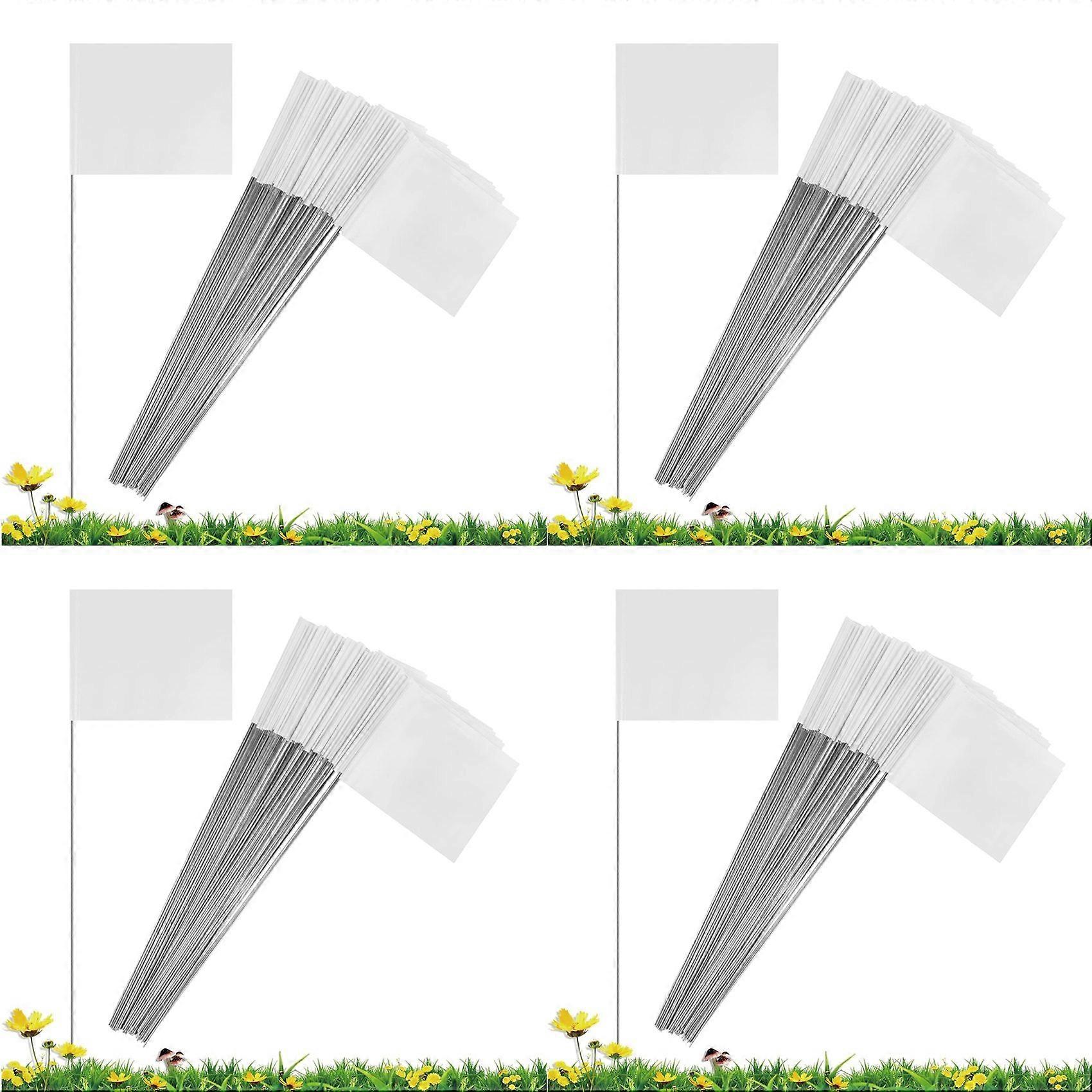 200Pack Marking Flags, White Yard Flags 15x4x5Inch, Marker Flags, Lawn Flags Markers, Irrigation Flags, Landscape Flags