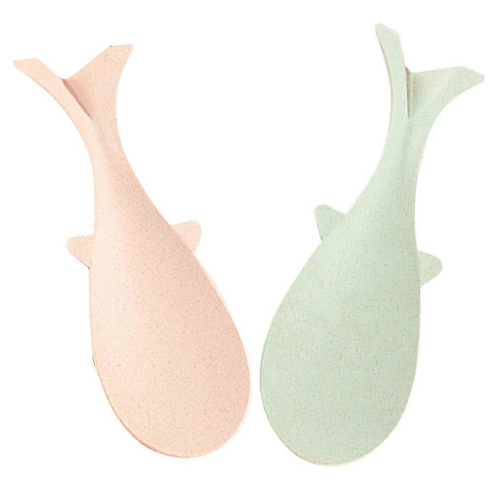 Assorted Color Fish Shaped Rice Spoon Set Nonstick Standup Design Kitchen Utensils for Home 2pcs