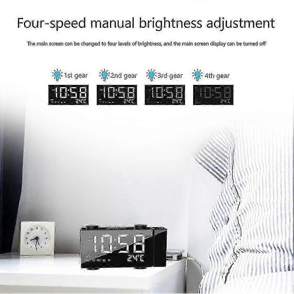 Projection Alarm Clock Compatible With Bedrooms,radio Alarm Clock With ProjectionGOOD