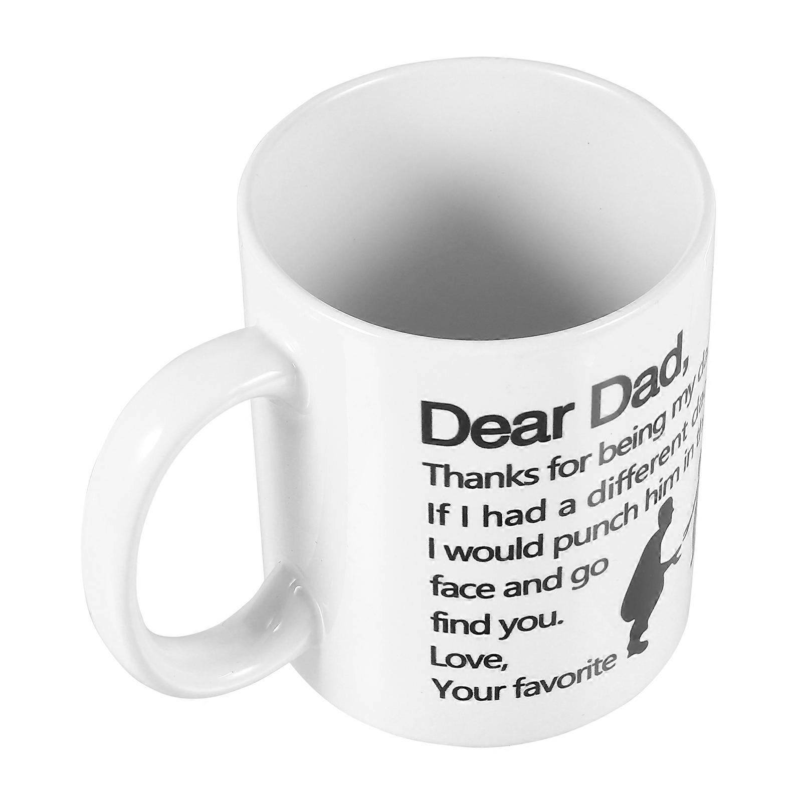 Assorted Color Father's Day Ceramic Cup for Drinking 2Pcs Coffee Mug