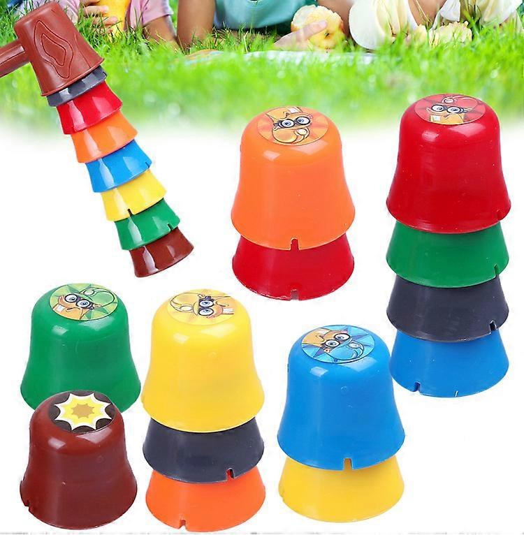 Quick Stacking Cup Game 20 Challenges Color Cognition Children's Puzzle Hammering Gopher Party Game Toys for Kids Competition