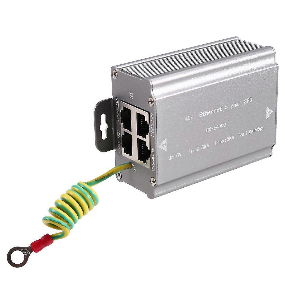4Ports 1000M Network Cable Signal -Arrester RJ45 Camera Thunder Multi Port Monitoring Surge Protect