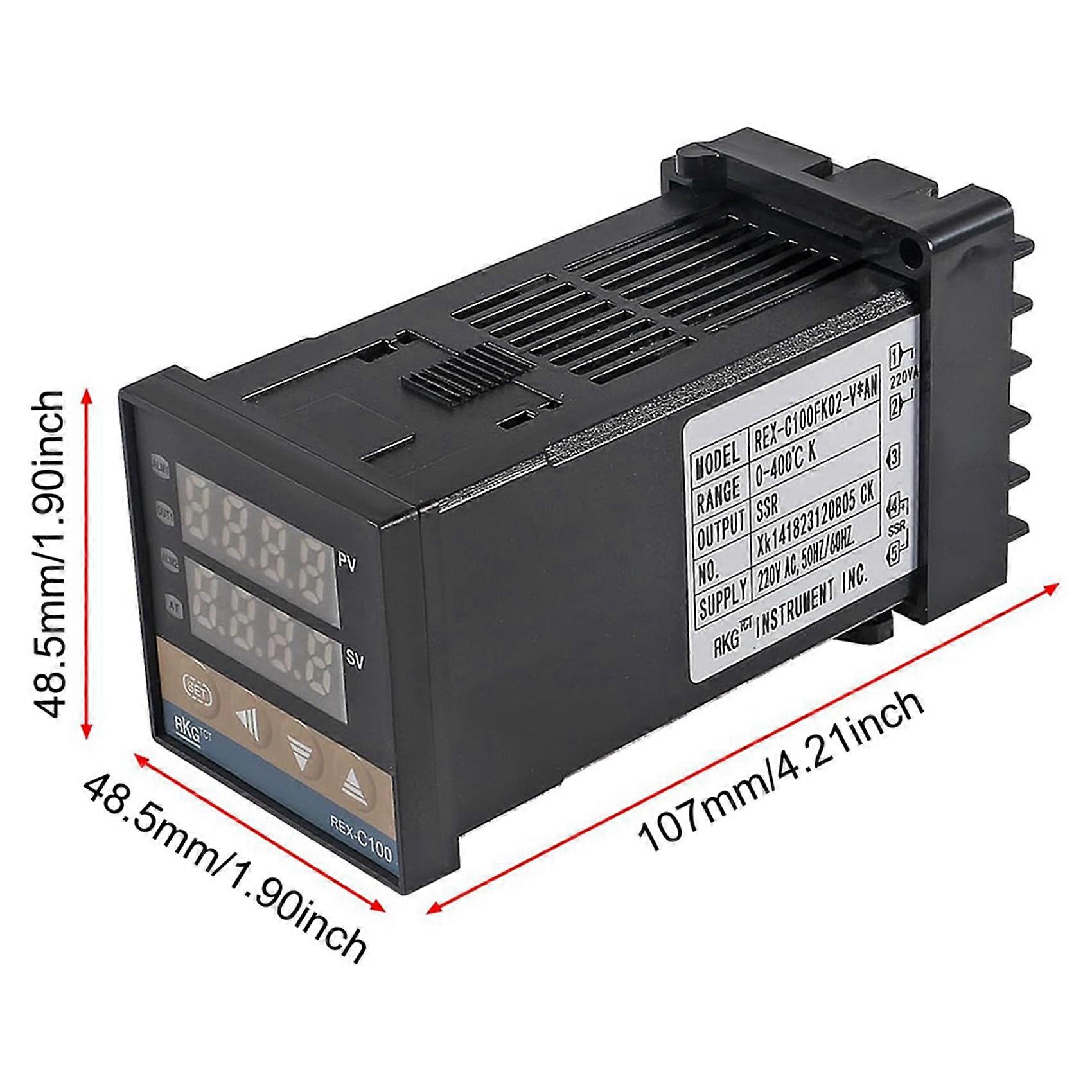 5X PID-Temperature Controller REX-C100 Thermostat Kit High Voltage 100ACV to 240ACV+SSR Relay 40DA+ K Probe