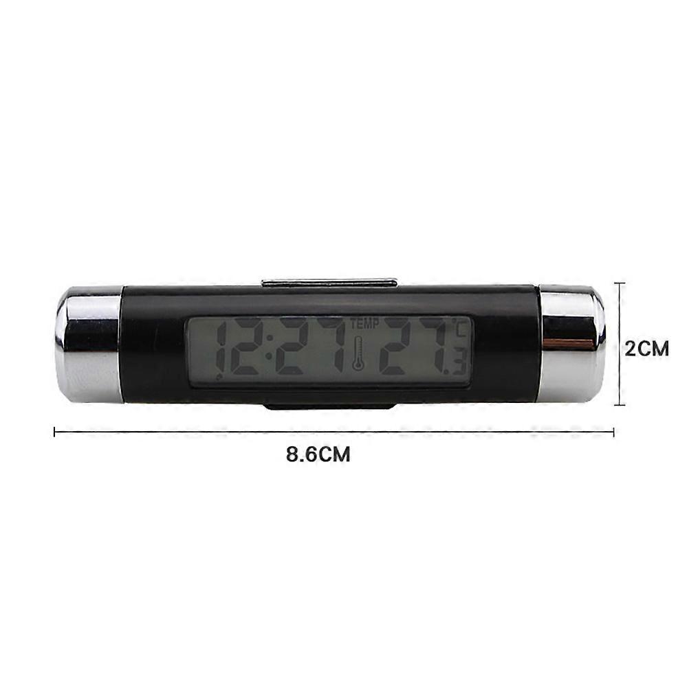 2 in Car Clock Thermometer Celsius Temperature LCD Backlight with Battery Included