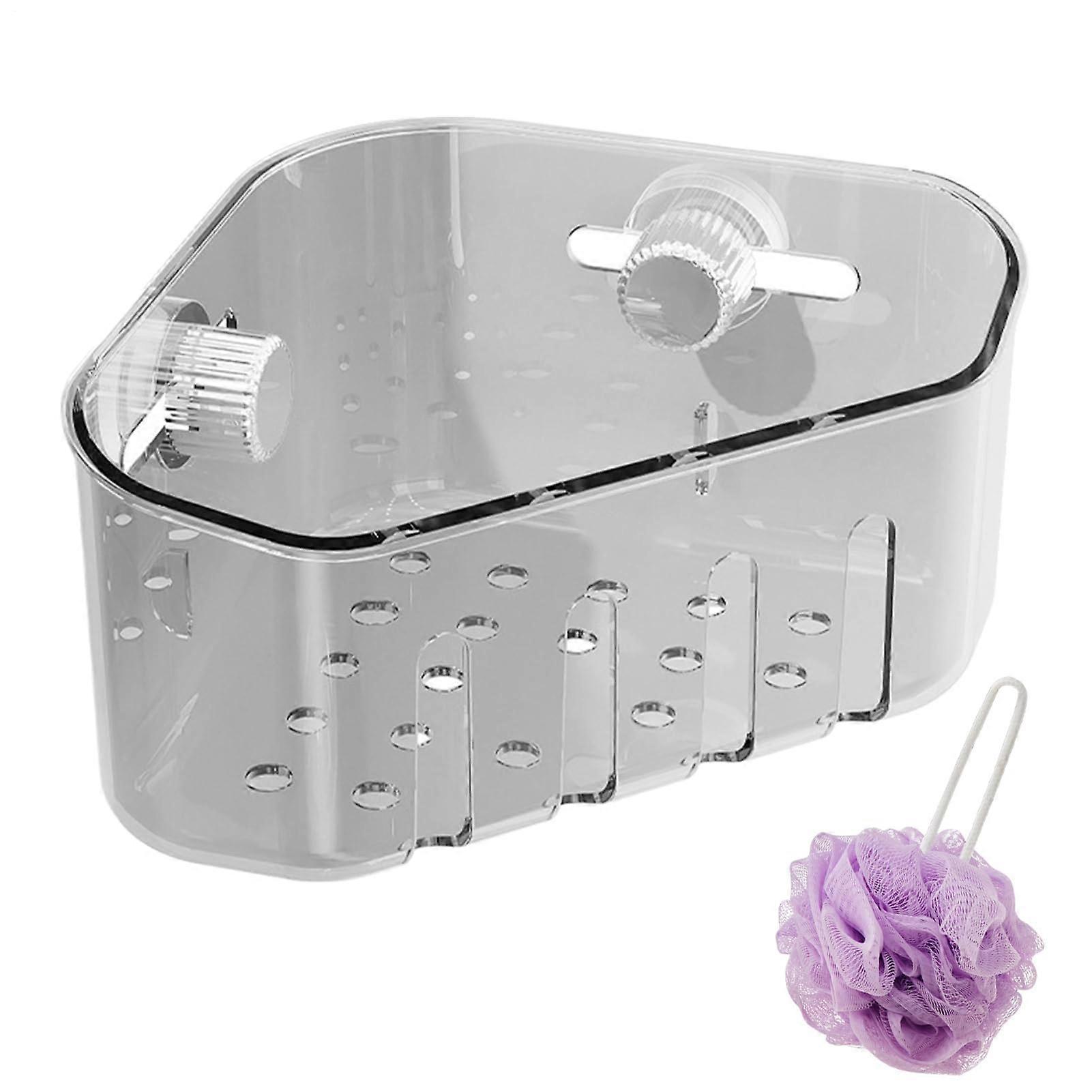 Sink Sponge Holder and Kitchen Sink Strainer with Dual Function Design, Strong Suction Cups, Transparent