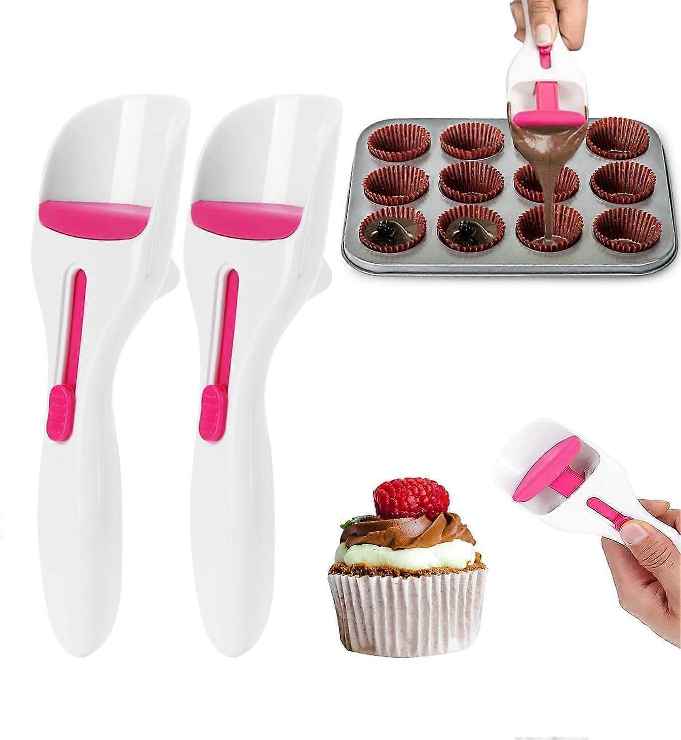 Batter Dispenser Scoop Set for Cupcakes Pancakes and Muffins with Precise Mess Portion Control