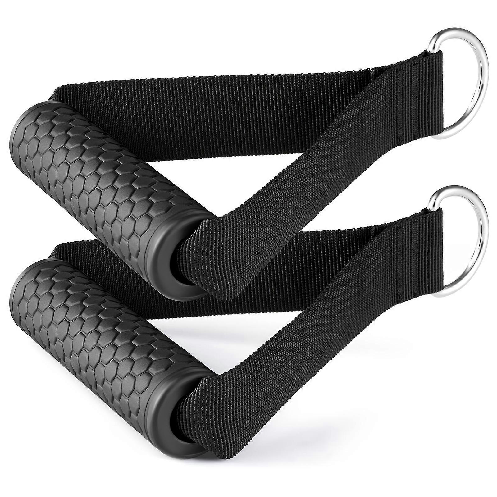 Two Resistance Band Handles With ABS Core Silicone Grips, Suitable For Pilates, Yoga, And Triceps Crossover Exercises In The Gym