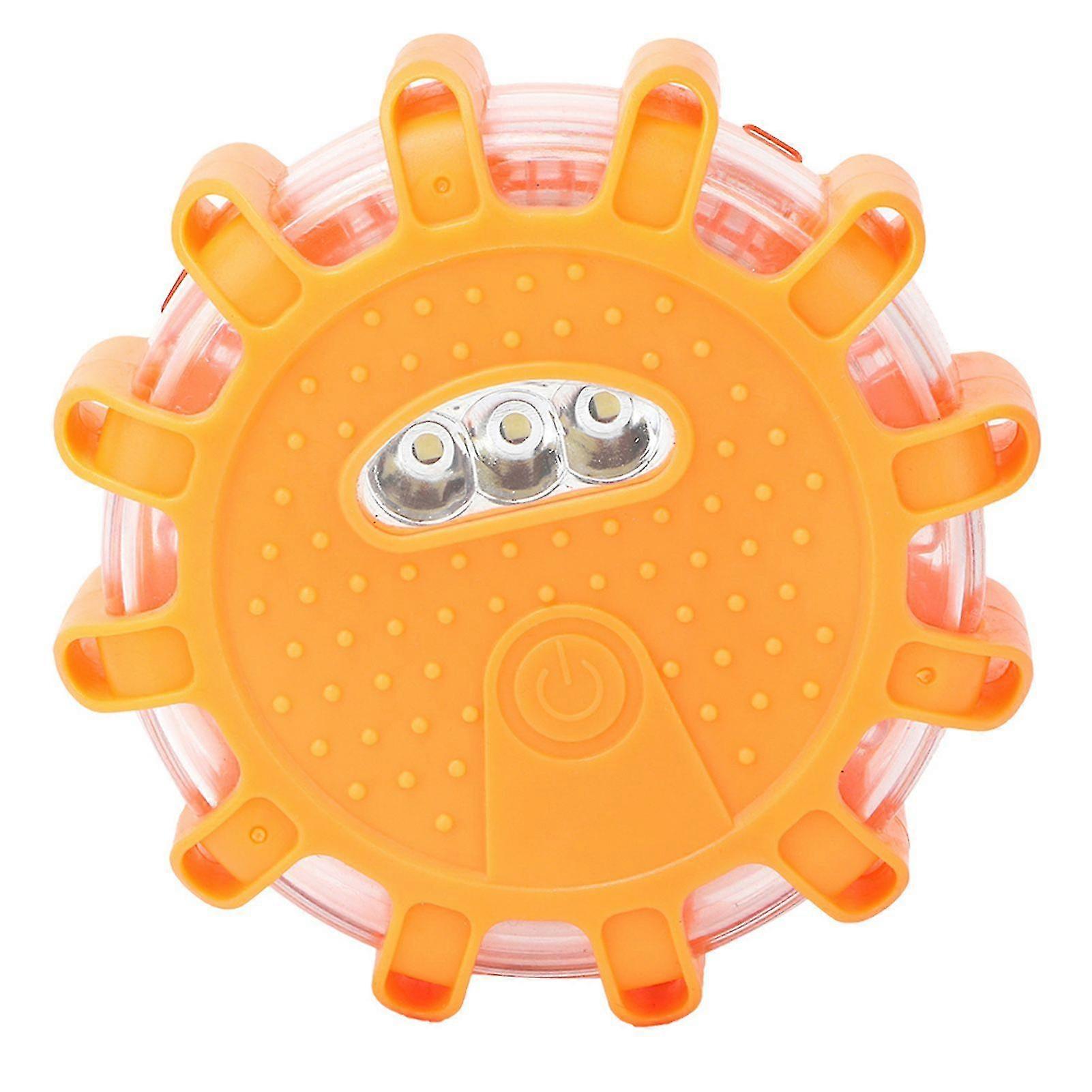 High-Power LED Emergency Warning Light with Strong Magnetic Base, Orange Flashing Beacon for Vehicles