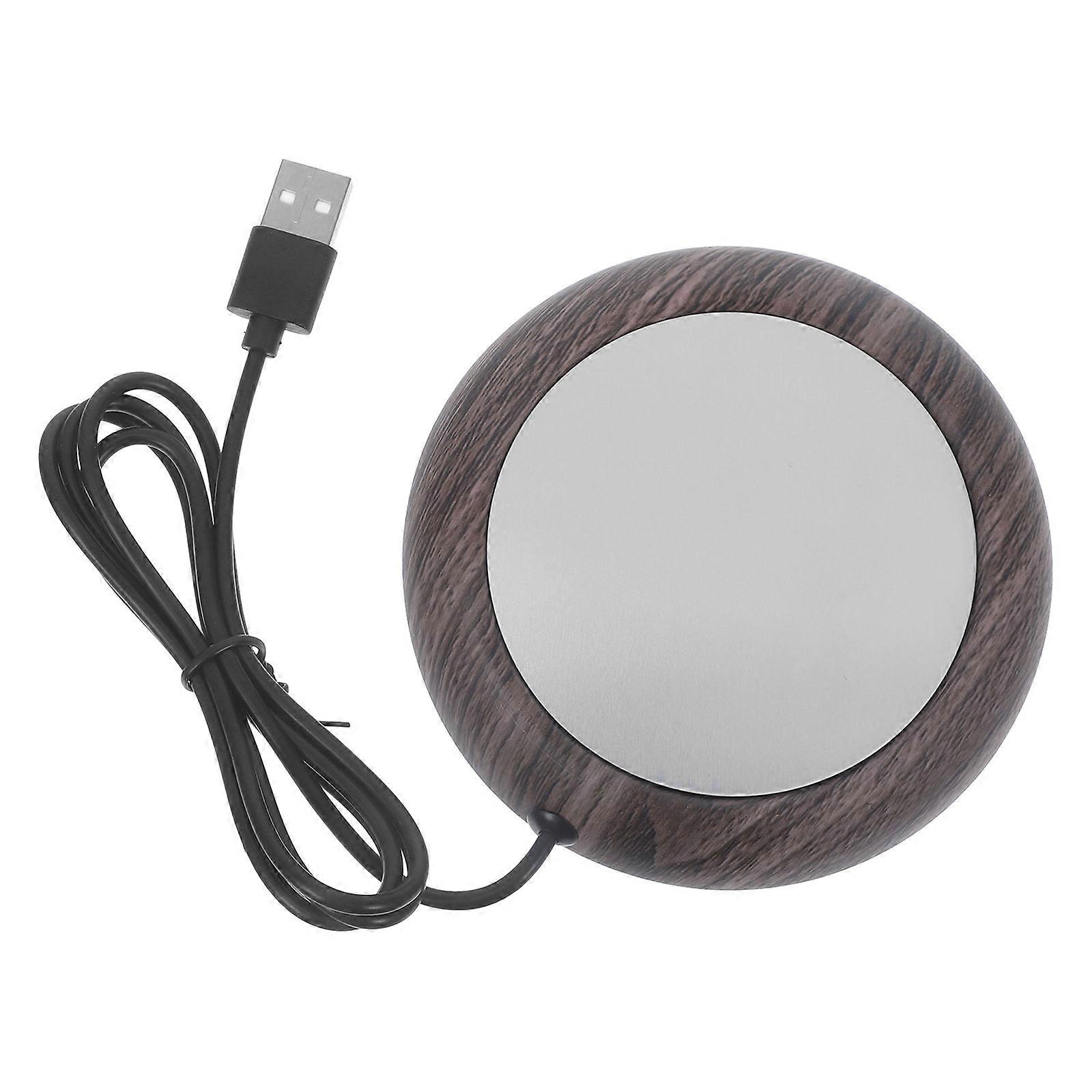 Reusable USB Mug Warmer for Desk Brown Electric Cup Heating Coaster