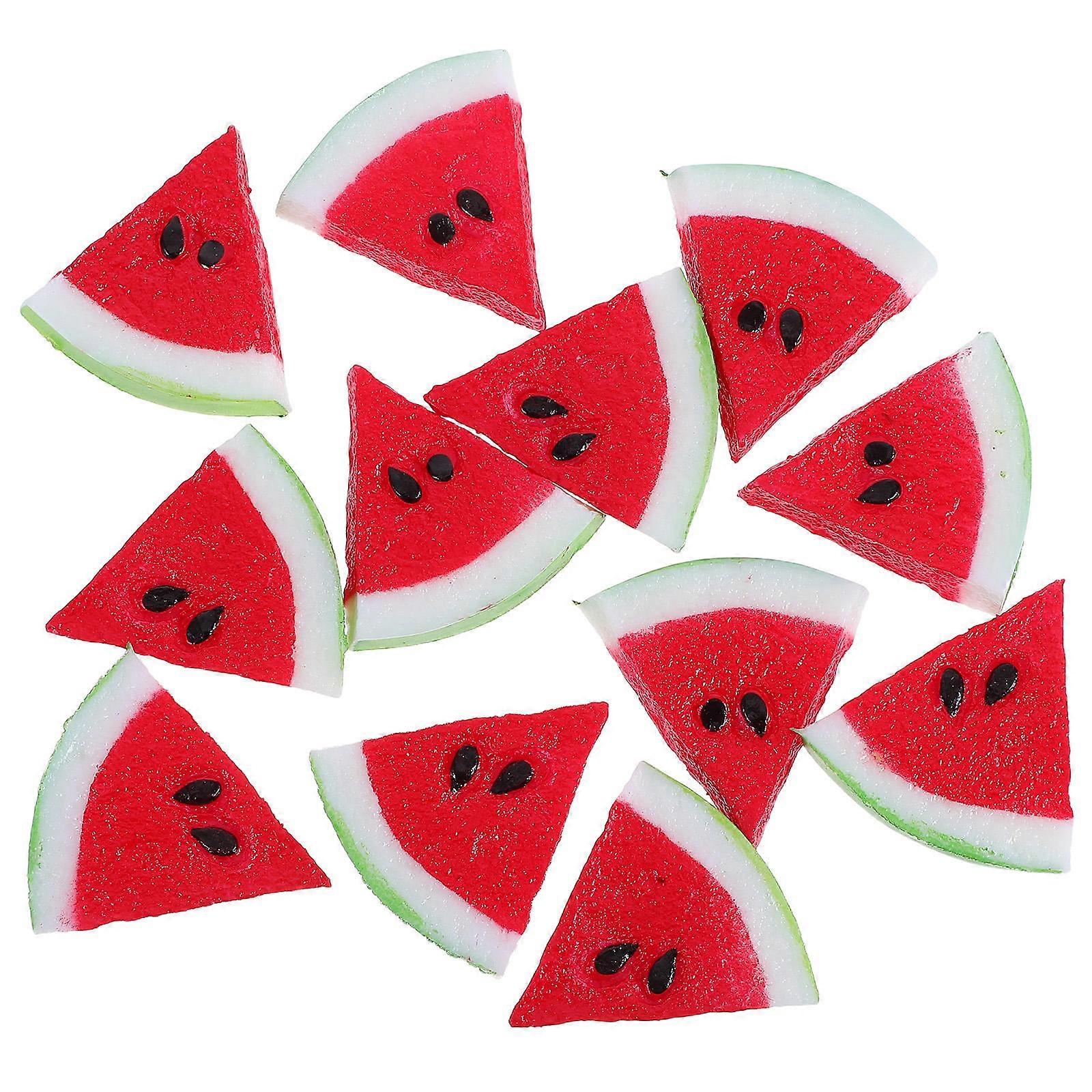Fake Fruit Birthday Props Watermelon Plastic Models for Decoration 12Pcs