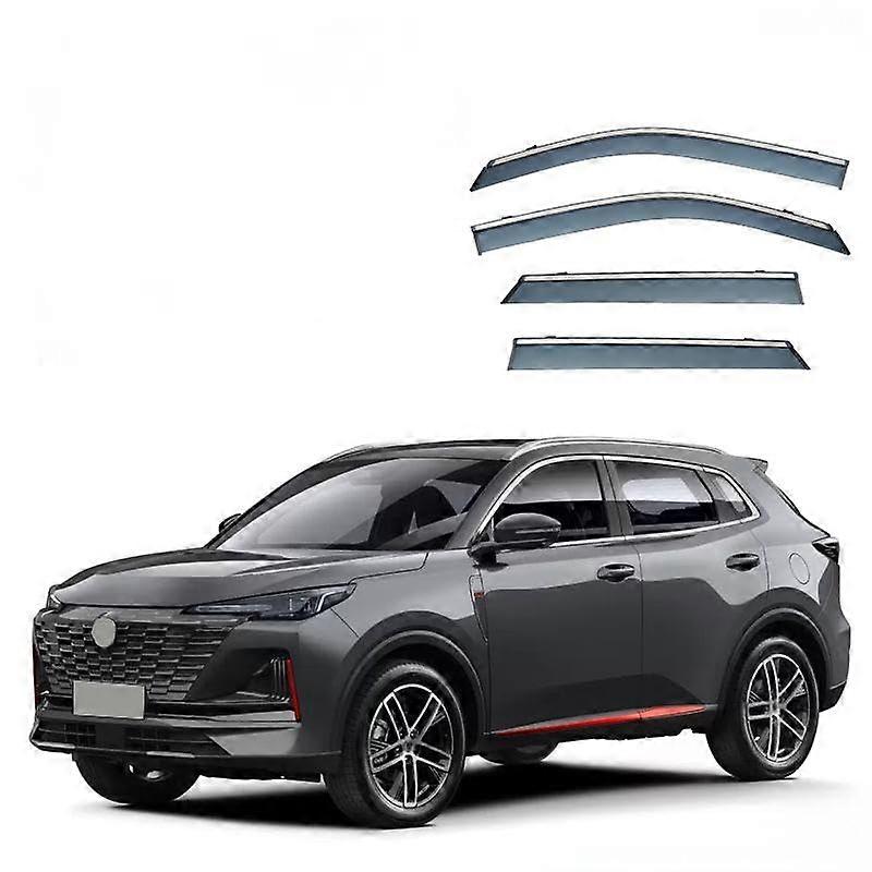 Window Visor Rain Guards for Changan CS55 PLUS MK2 2022 with Silver Strip, Weatherproof 4PCS