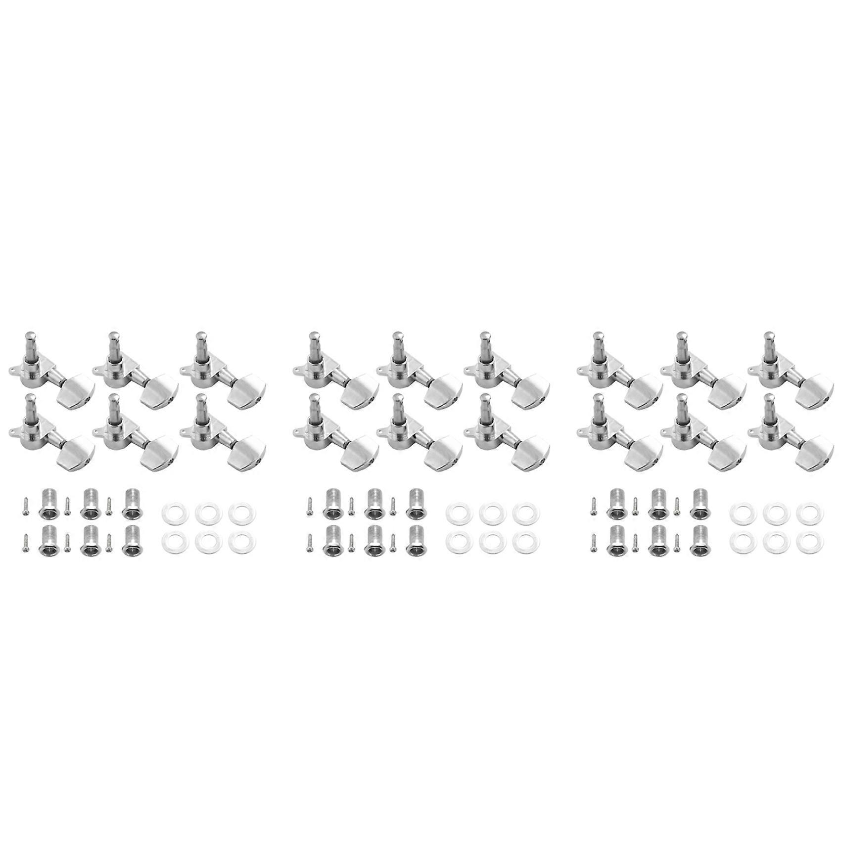 18 Pieces Silver Acoustic Guitar Machine Heads Knobs Guitar String Tuning Peg Tuner(9 for Left + 9 for Right)