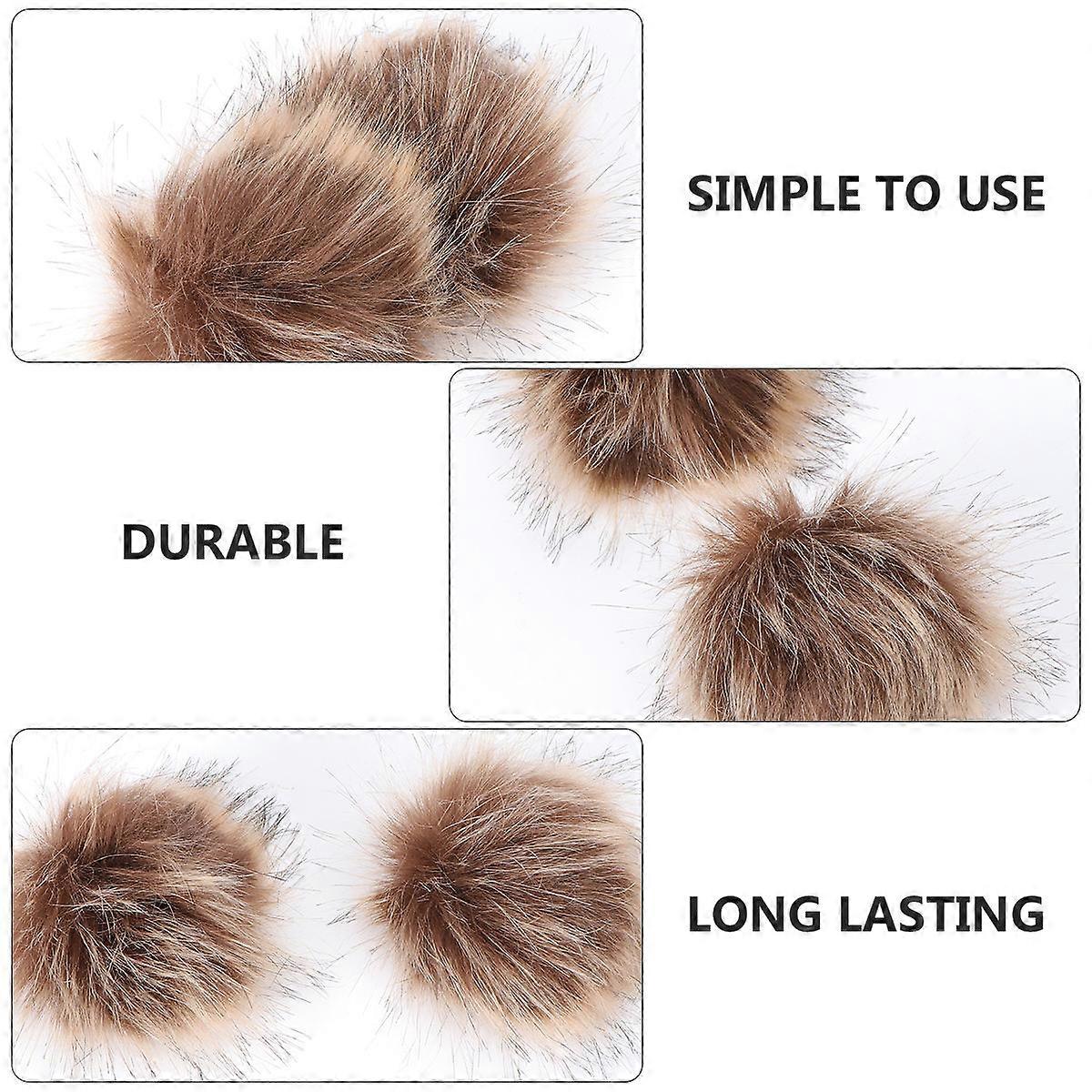 Hats Accessories Artificial Wool Fuzzy Ball for Decoration 2Pcs Pair