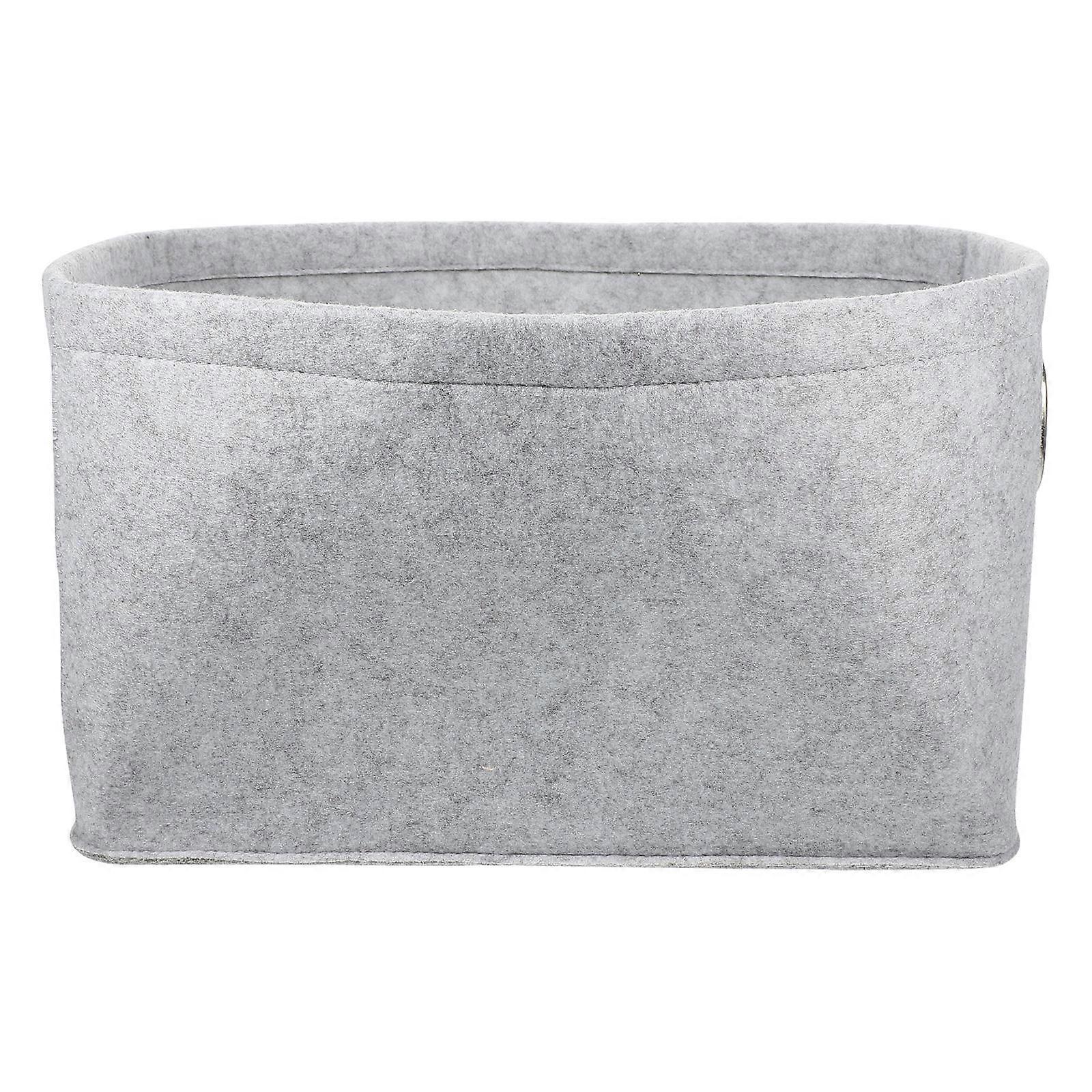 Light Grey Foldable Felt Storage Basket for Clothes