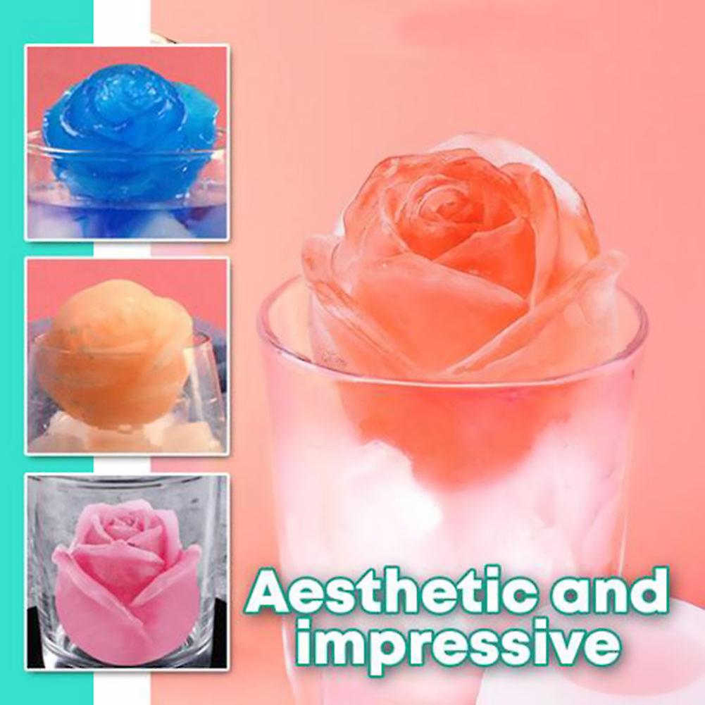 3d Silicone Rose Shape Ice Cube Stencils Multipurpose Ice Cream Ball Maker