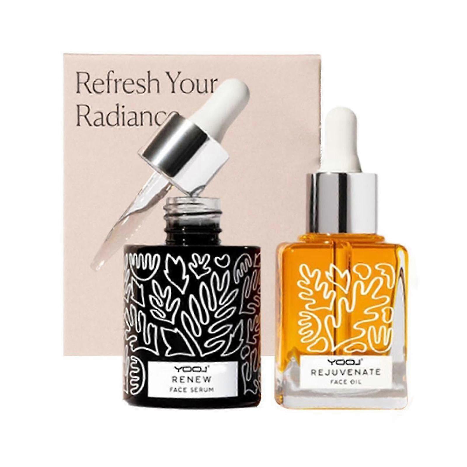 Naked & Thriving The Night Set: Renew Serum (30mL) + Rejuvenate Face Oil (35mL) with Hyaluronic Acid, Argan, Sea Buckthorn & Fruit AHAs 2025 1set