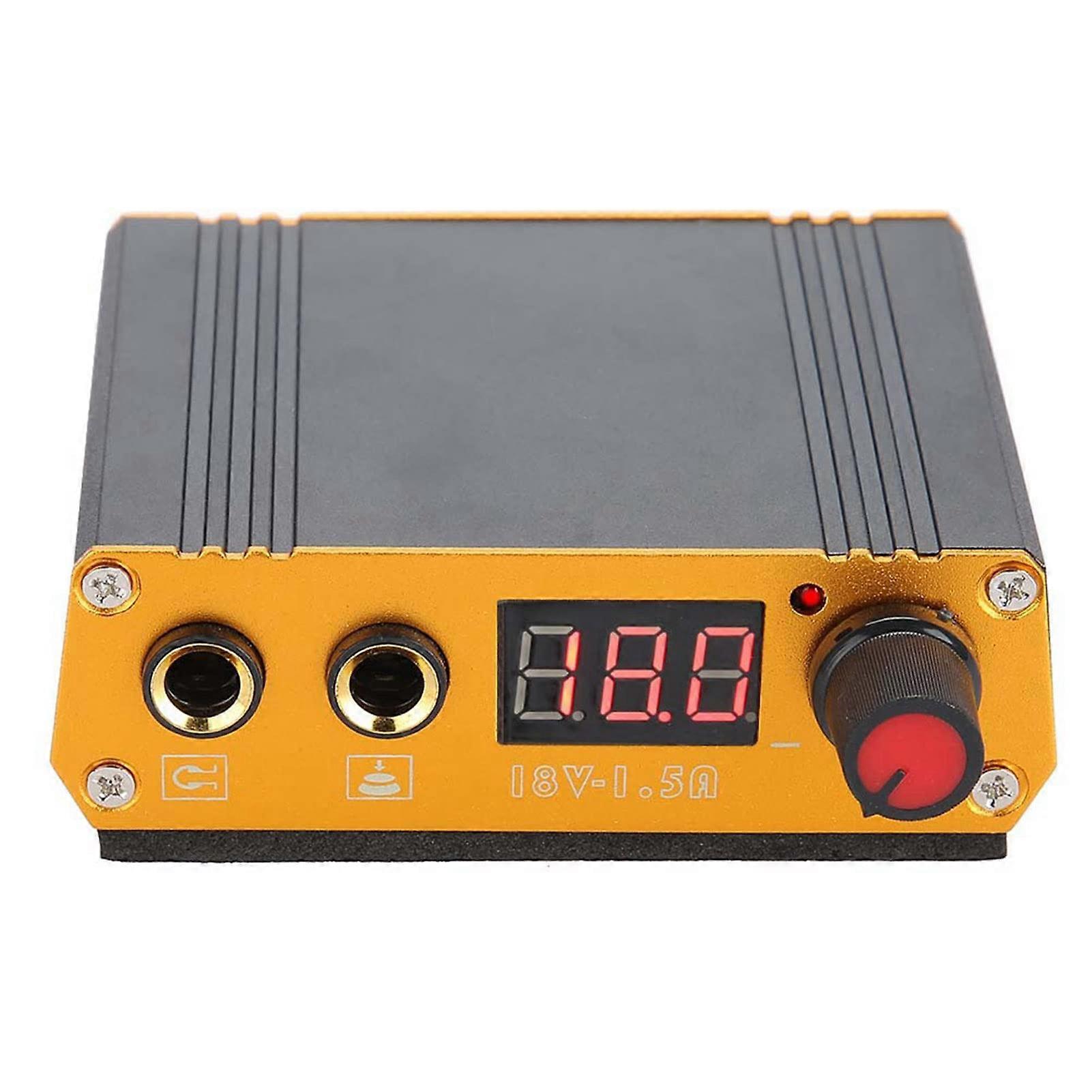 Tattoo Power Supply with Strong Magnetic Base, EU 220V, Precise Voltage Control and AutoOff