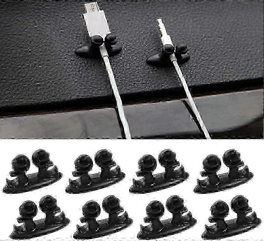 Car Cable Clip Organizer Adhesive USB Holder 8Pcs