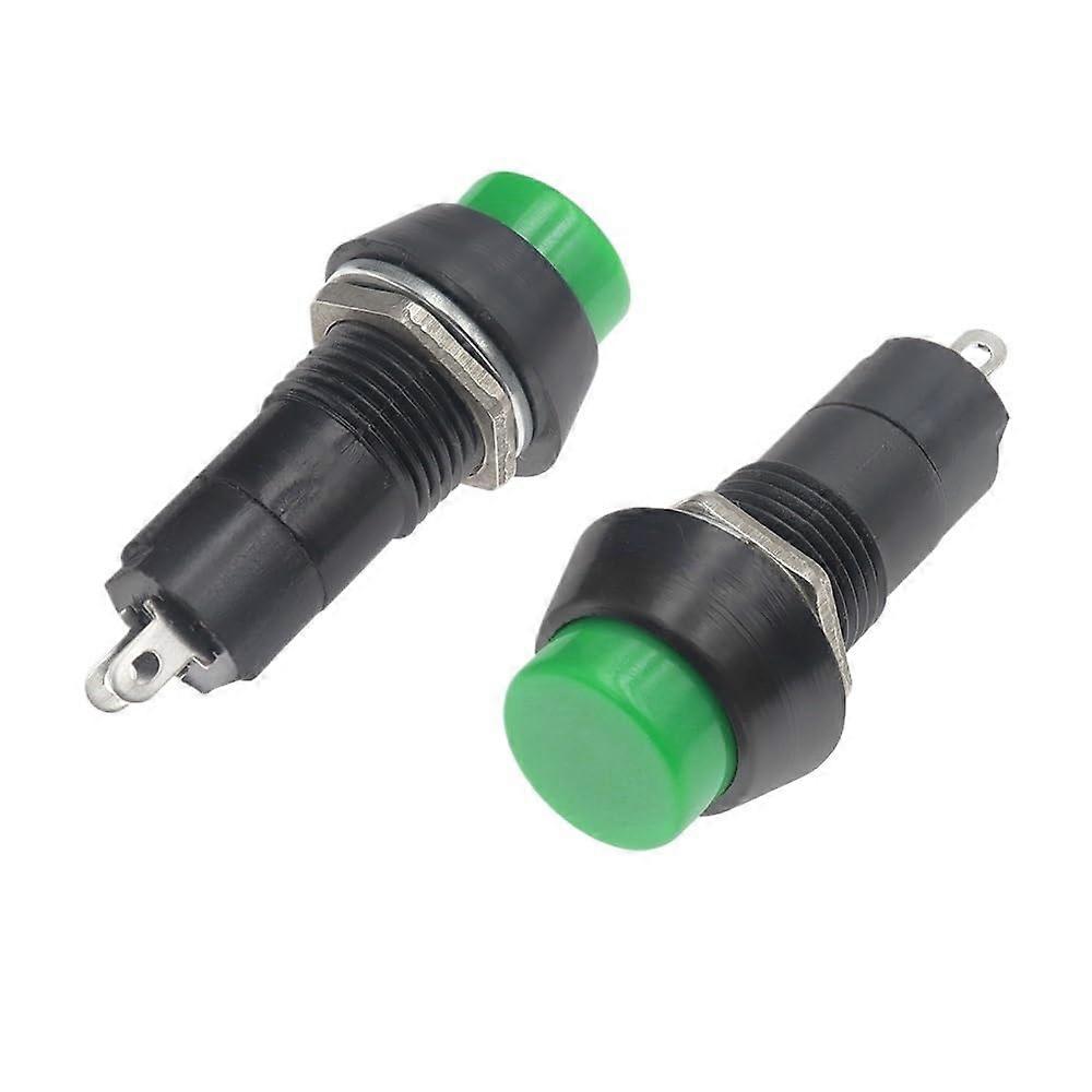 10PCS 12mm Green Push Button Switch PBS11A PBS11B Latching 2 Pin 1A 250V Self Locking