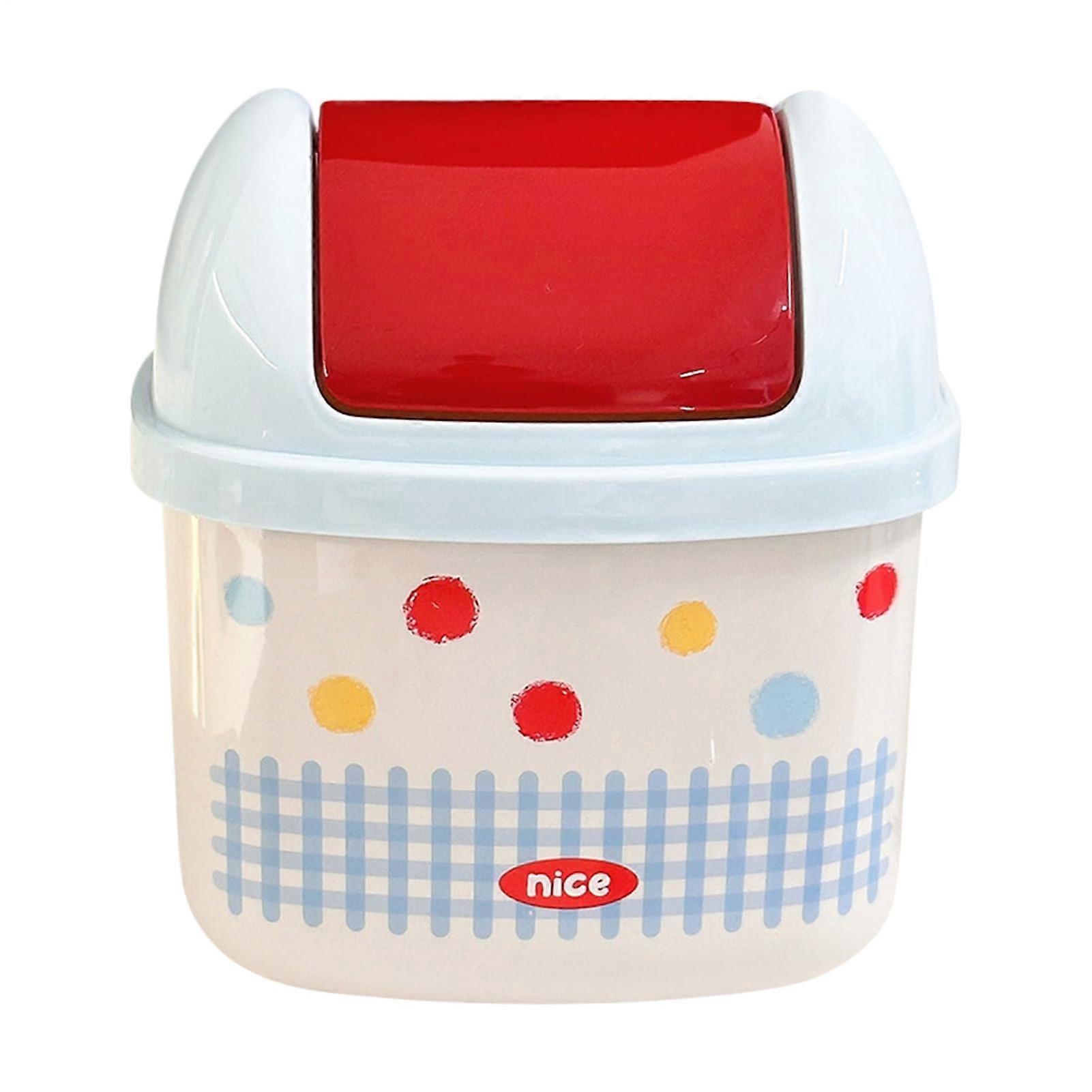 Desk Trash Can with Removable Lid, Compact Small Garbage Bin for Office, Bedroom, Car, Dorm