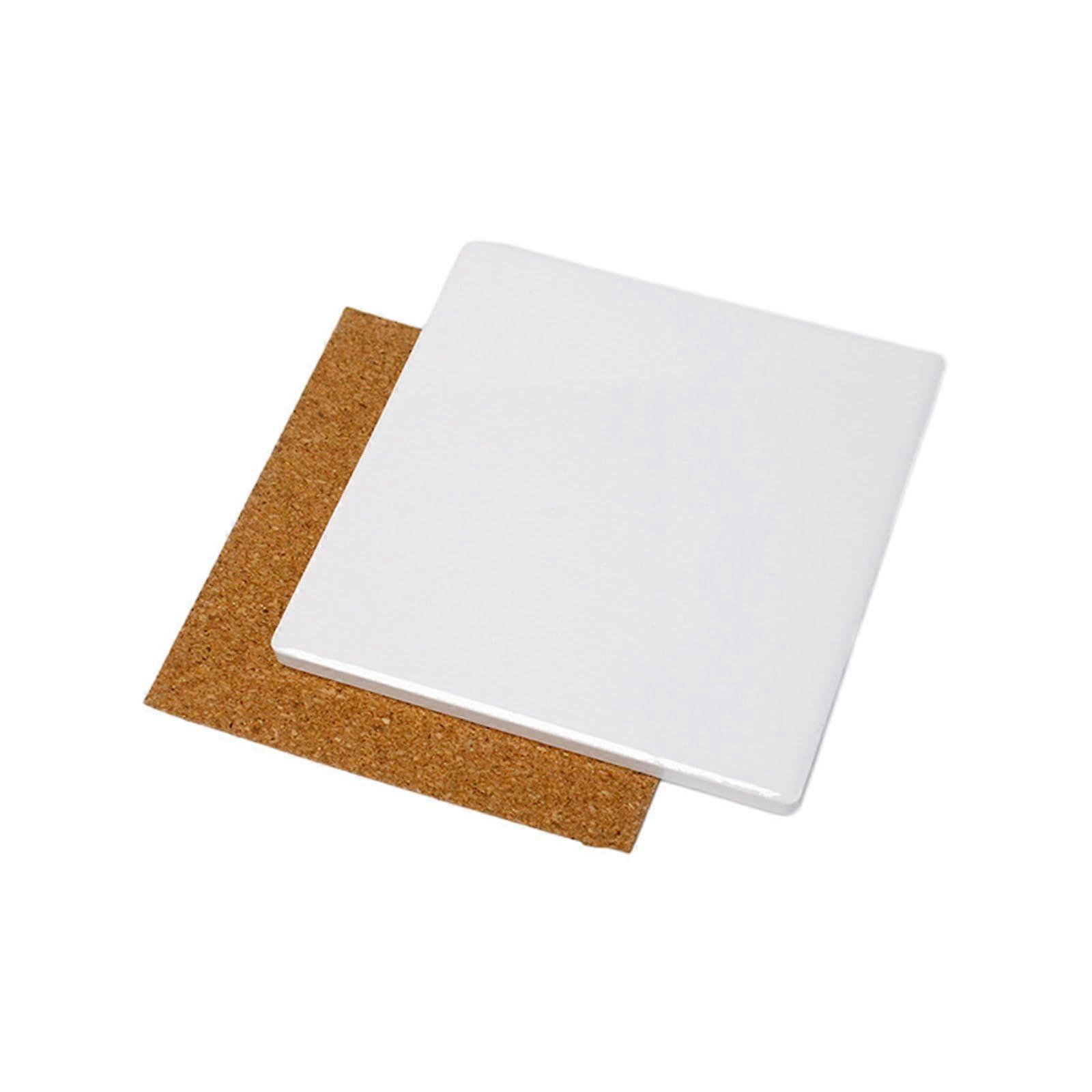 Sublimation Car Coasters Ceramic Round and Square with Cork Backing for DIY Painting Projects