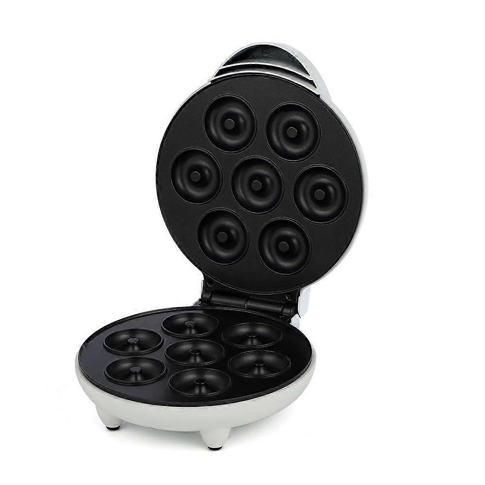 Mini Donut Maker NonStick 7 Donuts Electric DualSided Heating Easy Home Dessert Maker White