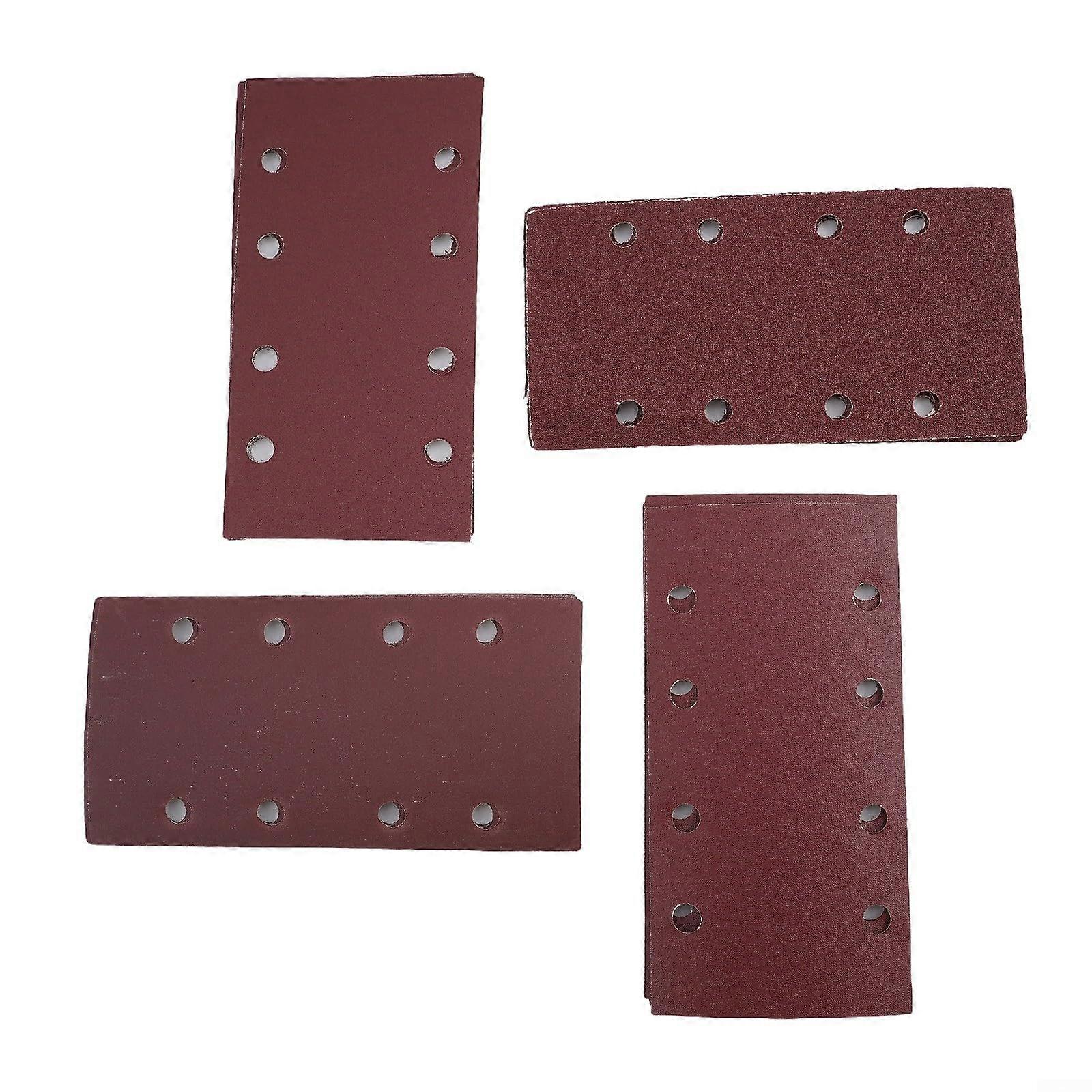 20pcs 185x93mm Rectangular Sandpaper Sheets with 8 Holes, Multiple Grits for Angle Grinder