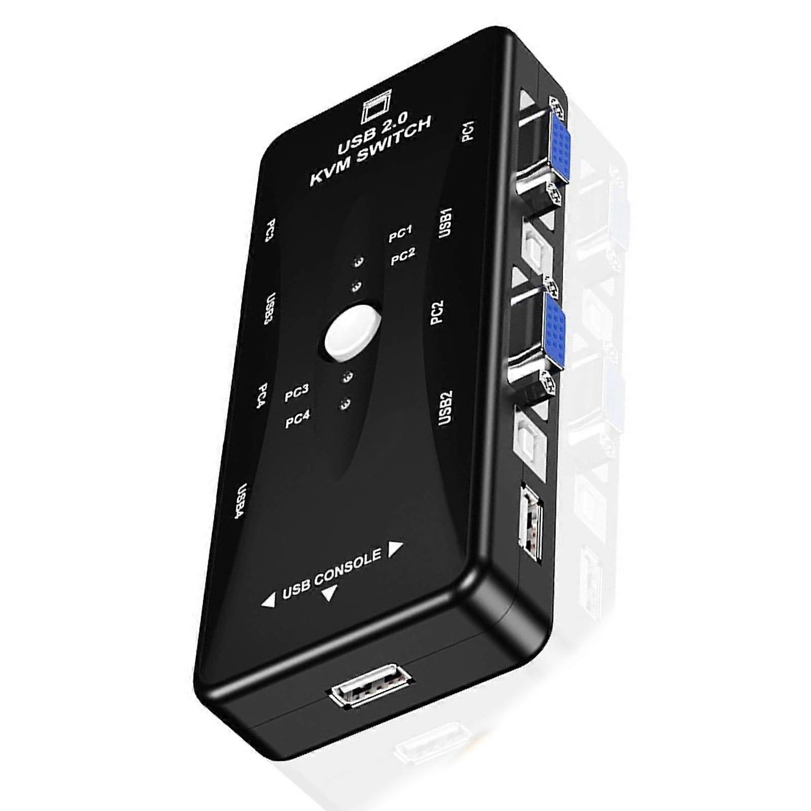 4 Port USB VGA KVM Switch with 1080P Resolution Output and MultiDevice Switching