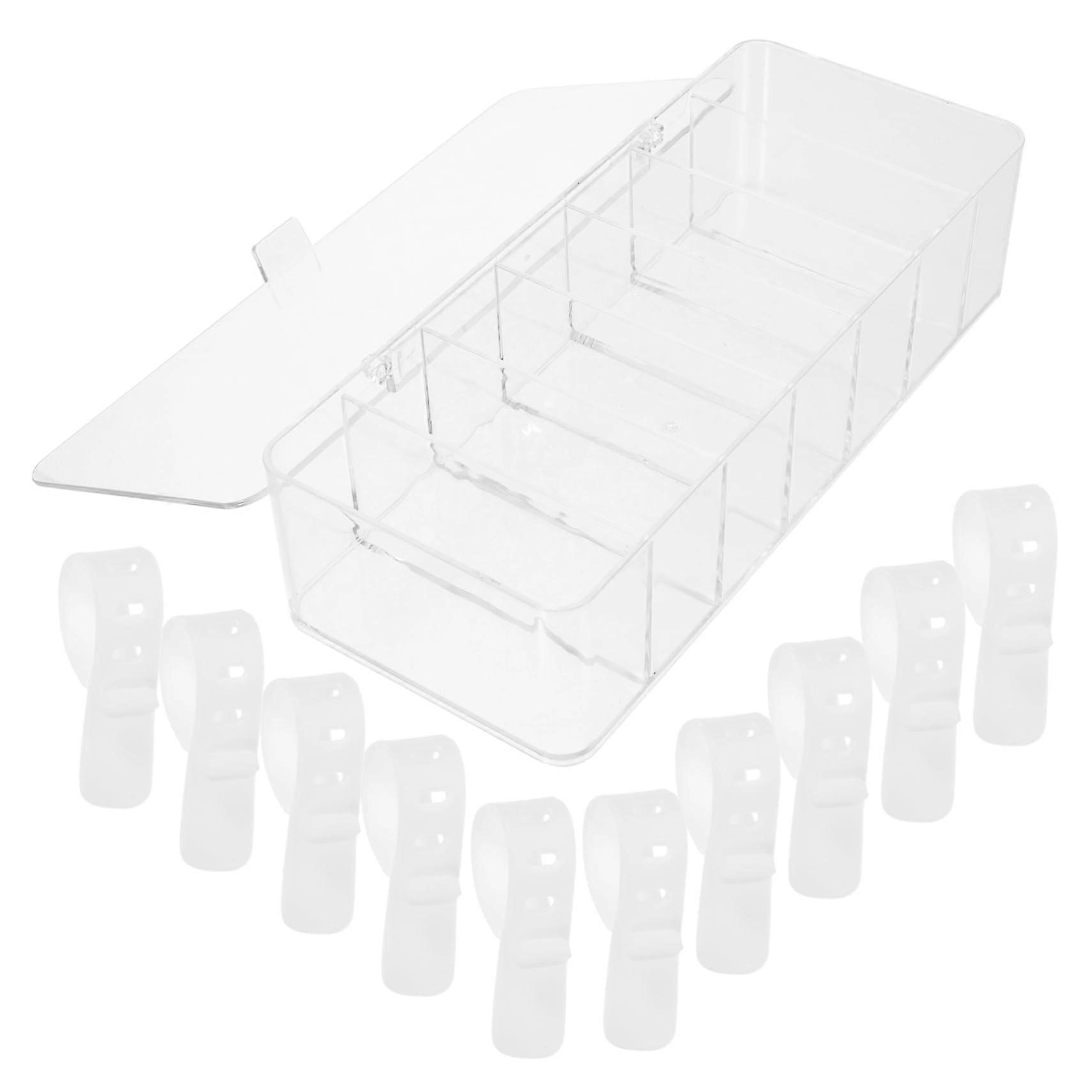 Cable Organizer Box with Compartments and Straps, Tangle Desk Storage for Electronics Accessories