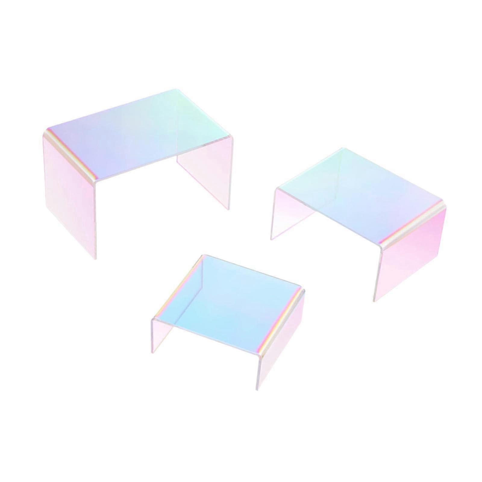 3 Pieces U Shape Acrylic Display Stand Riser Set for Perfume, Figures, Wallets and Home Decor