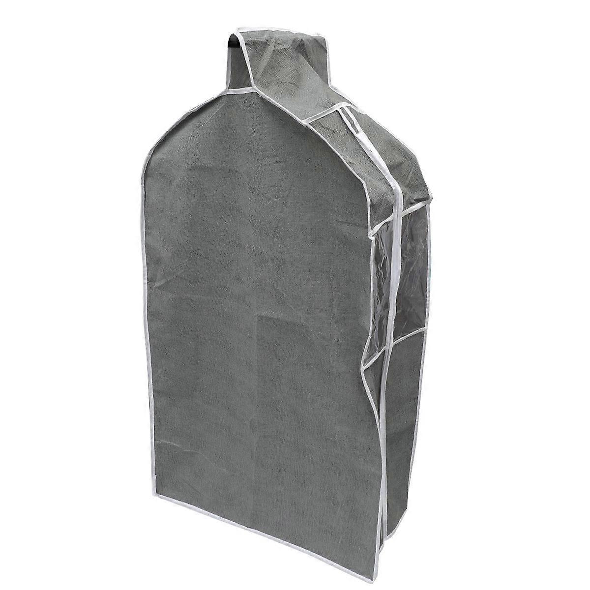 Grey Clothes Dustproof Bag Hanging Cover for Clothes Use Storage