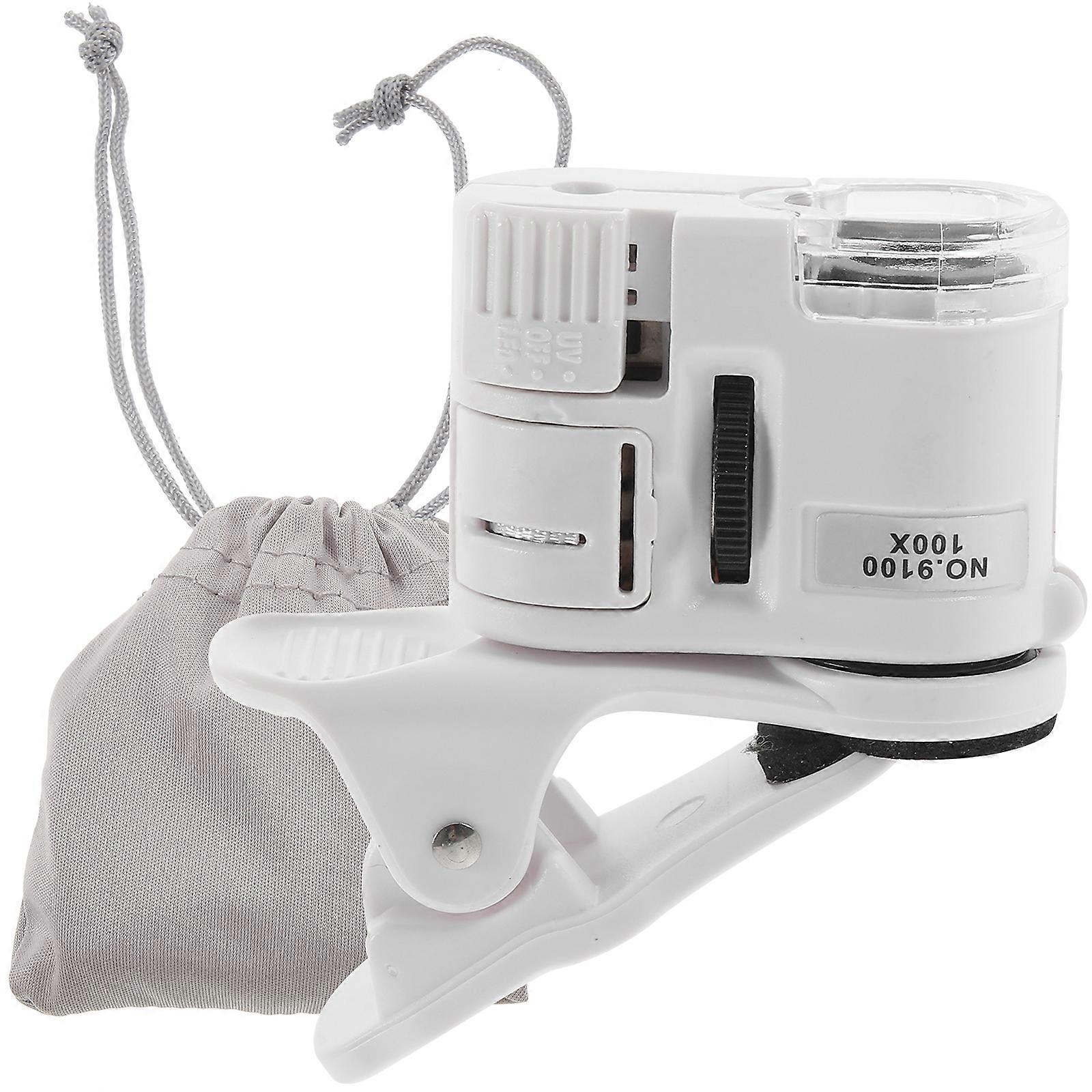 Phone Clip Mini Camera Magnifier with LED Light for 100X Magnification