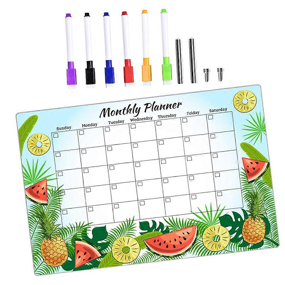 Fruit Pattern Acrylic Memo Board for Message Writing 1Set Transparent Note Board