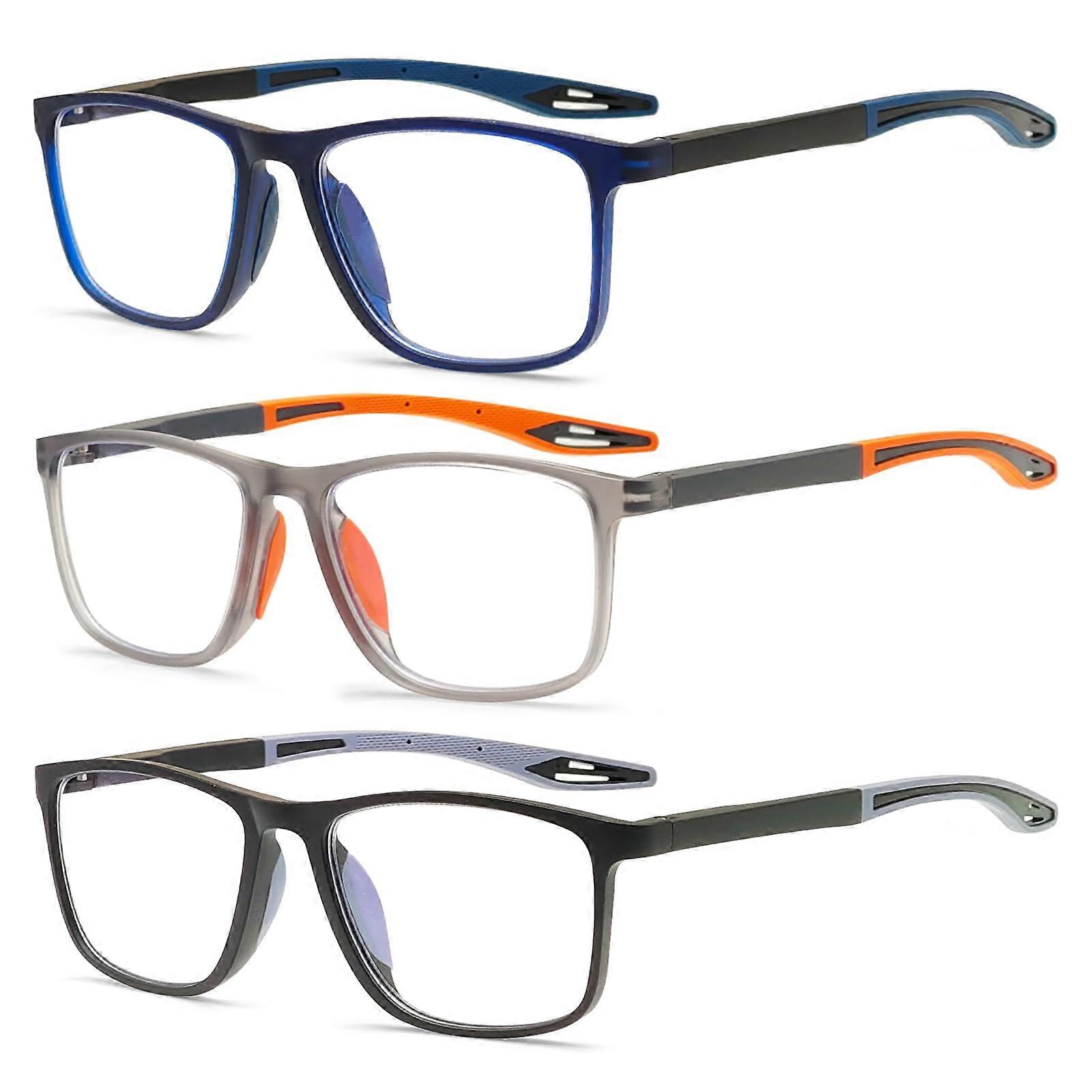 3 Pack Reading Glasses 2.75x Blue Light Blocking Lightweight Frames with Spring Hinges
