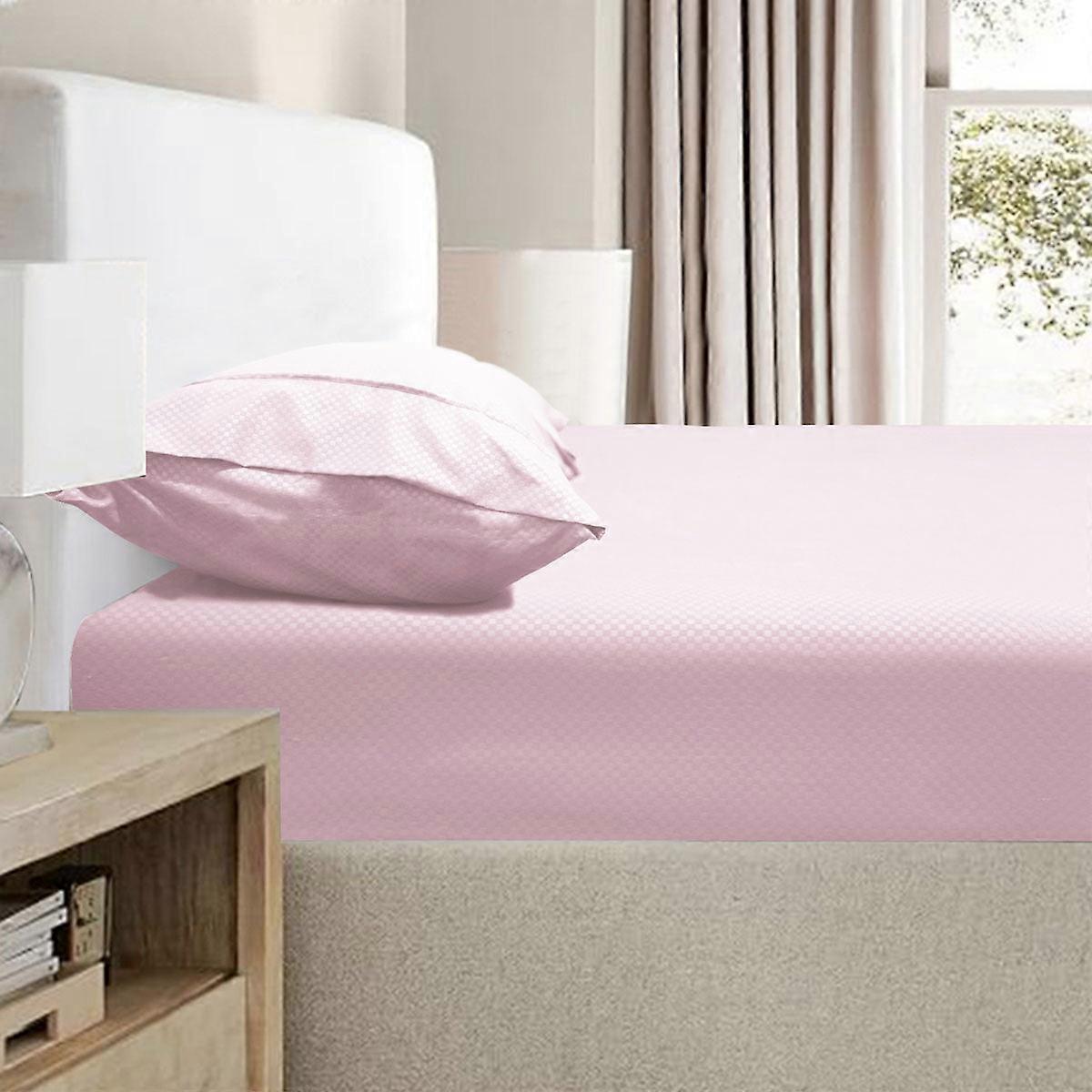 2000Tc Bamboo Embossed Fitted Sheet Combo Set Pink King Sheets