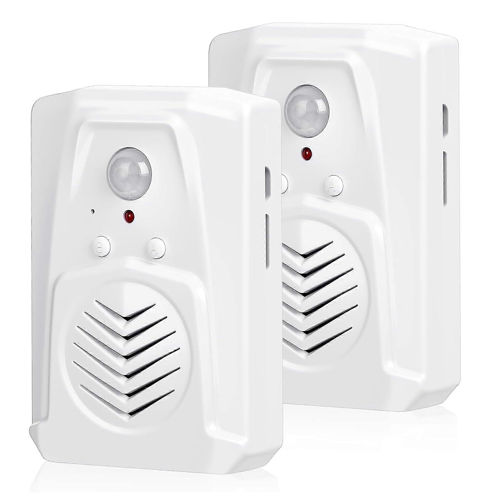 PIR Motion Sensor Speaker with USB, Motion Activated Audio Player, Custom MP3 Playback, White 2pcs