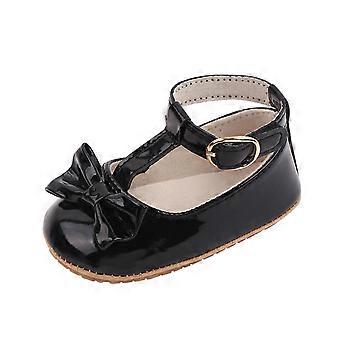Babyschuhe für Kleinkinder, Babys und Neugeborene – Sommer, Freizeit, atmungsaktiv, niedliche Schleife, Schnalle, rutschfeste Gummisohle, weiche Sohle, schwarz
