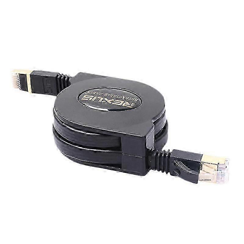 REXLIS 5FT Cat7 RJ45 LAN Cable Adjustable Retractable Ethernet Cable Flat Internet Network Cable fo