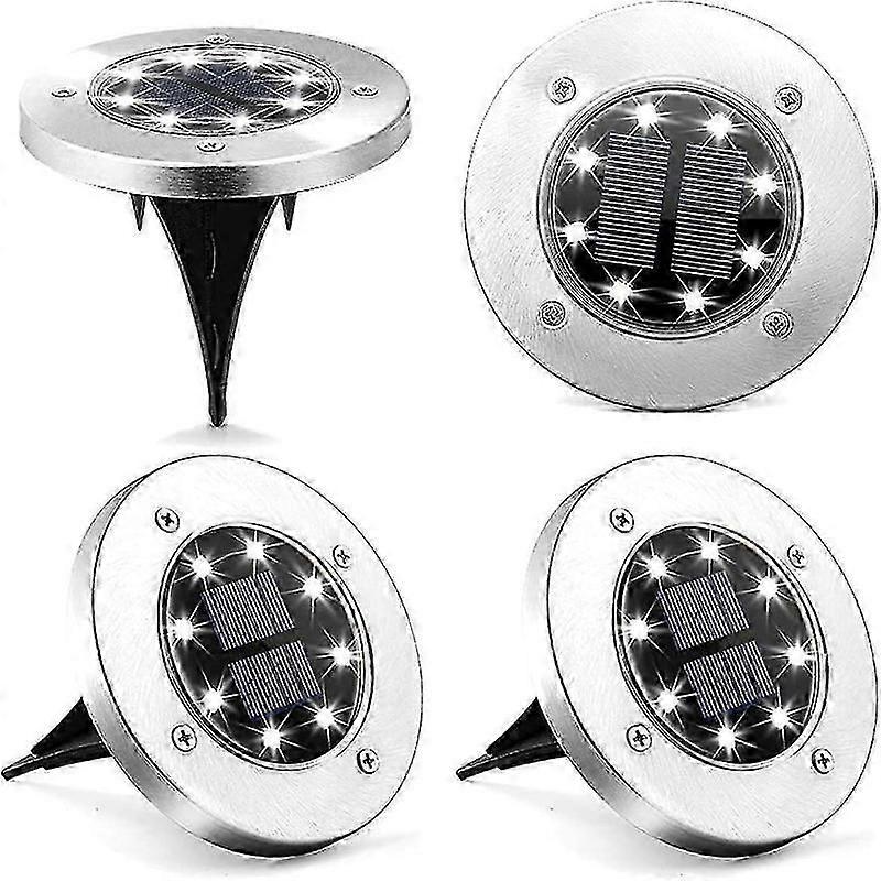 Solar Disk Lights 4 Pack with 8 LEDs