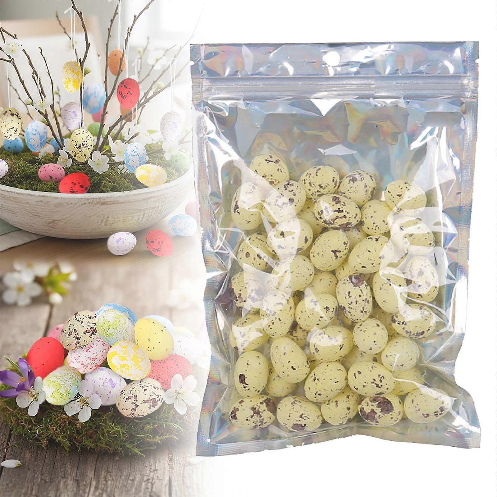 Mini Foam Easter Eggs, Decorative, Yellow, 50 Count