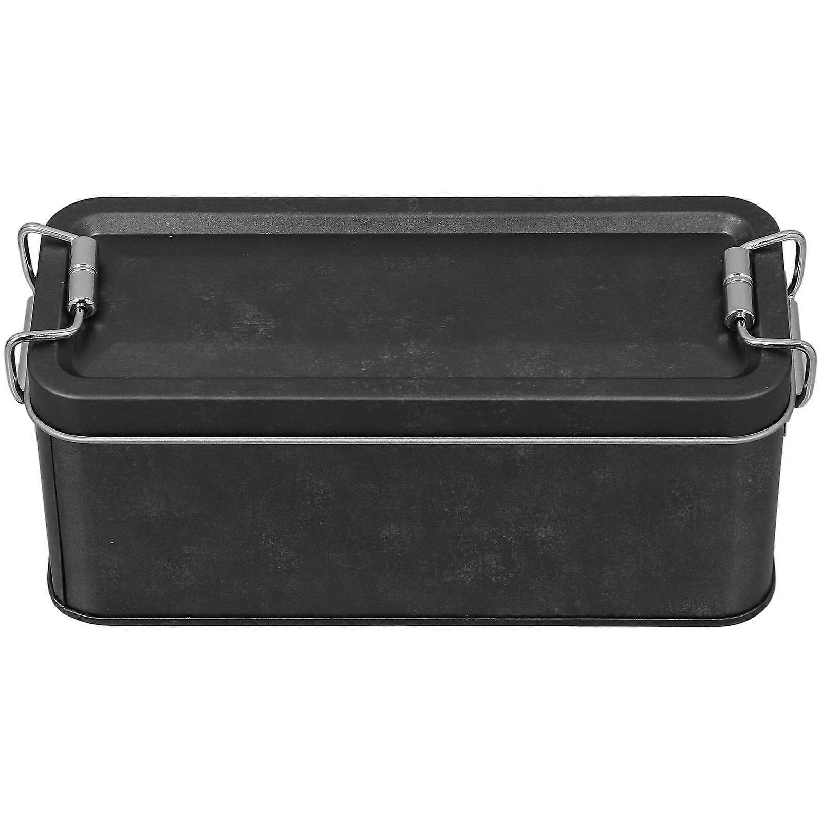 Multipurpose Metal Tin Container for Candy Storage 2Pcs Set Black