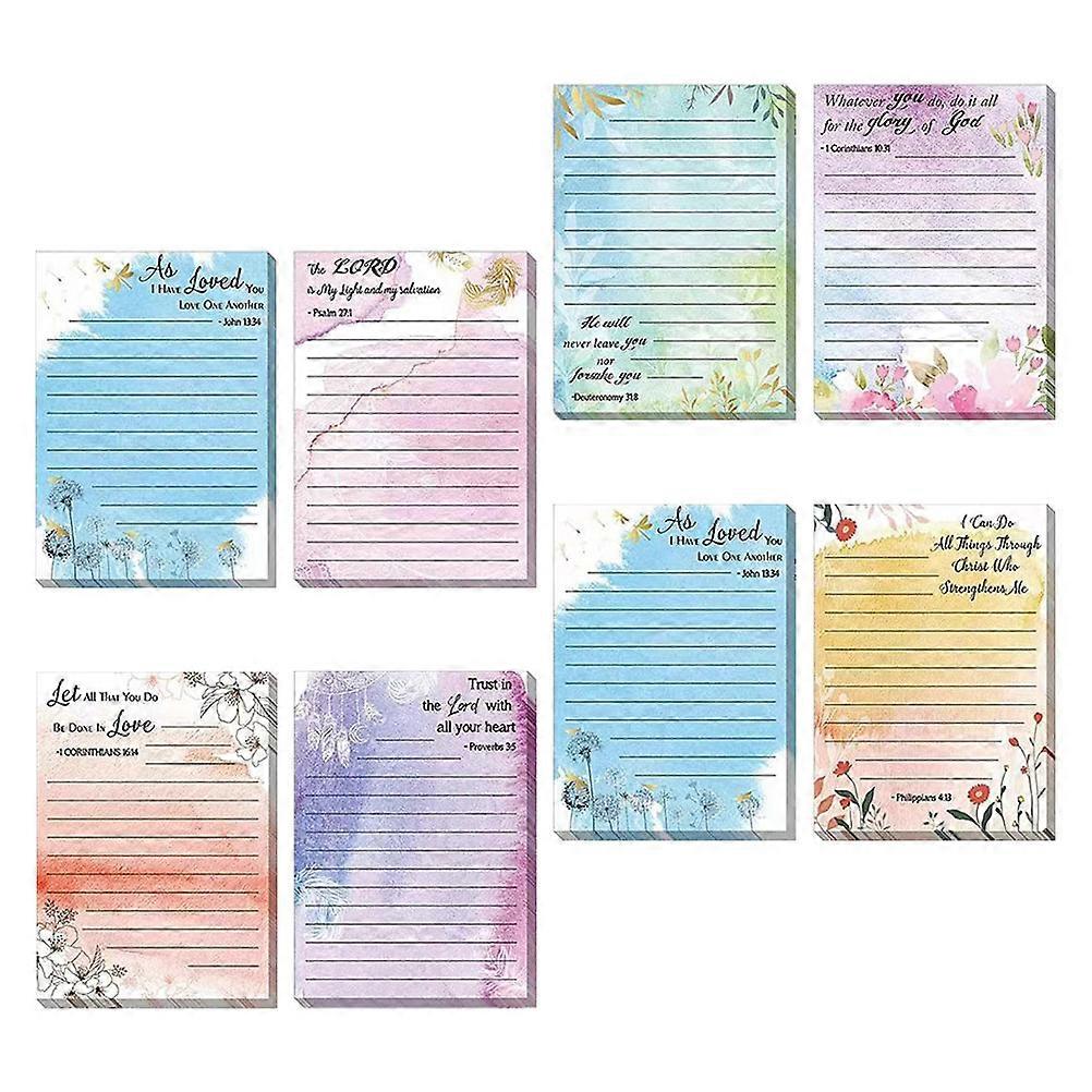 Multi-Function Memo Pads Sticky Tabs for Note Taking 4Pcs 8 Books Assorted Color