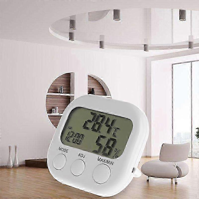 Digital LCD Thermometer Humidity Meter Hygrometer Max Min Air Temperature Clock
