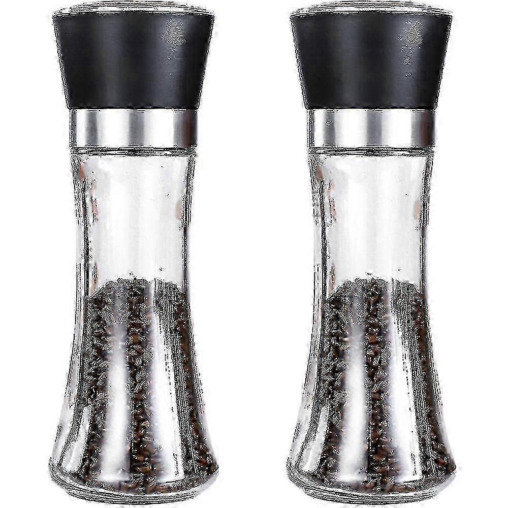 Adjustable Coarseness 2pc Refillable Salt Grinder and Pepper Mill Shaker Set