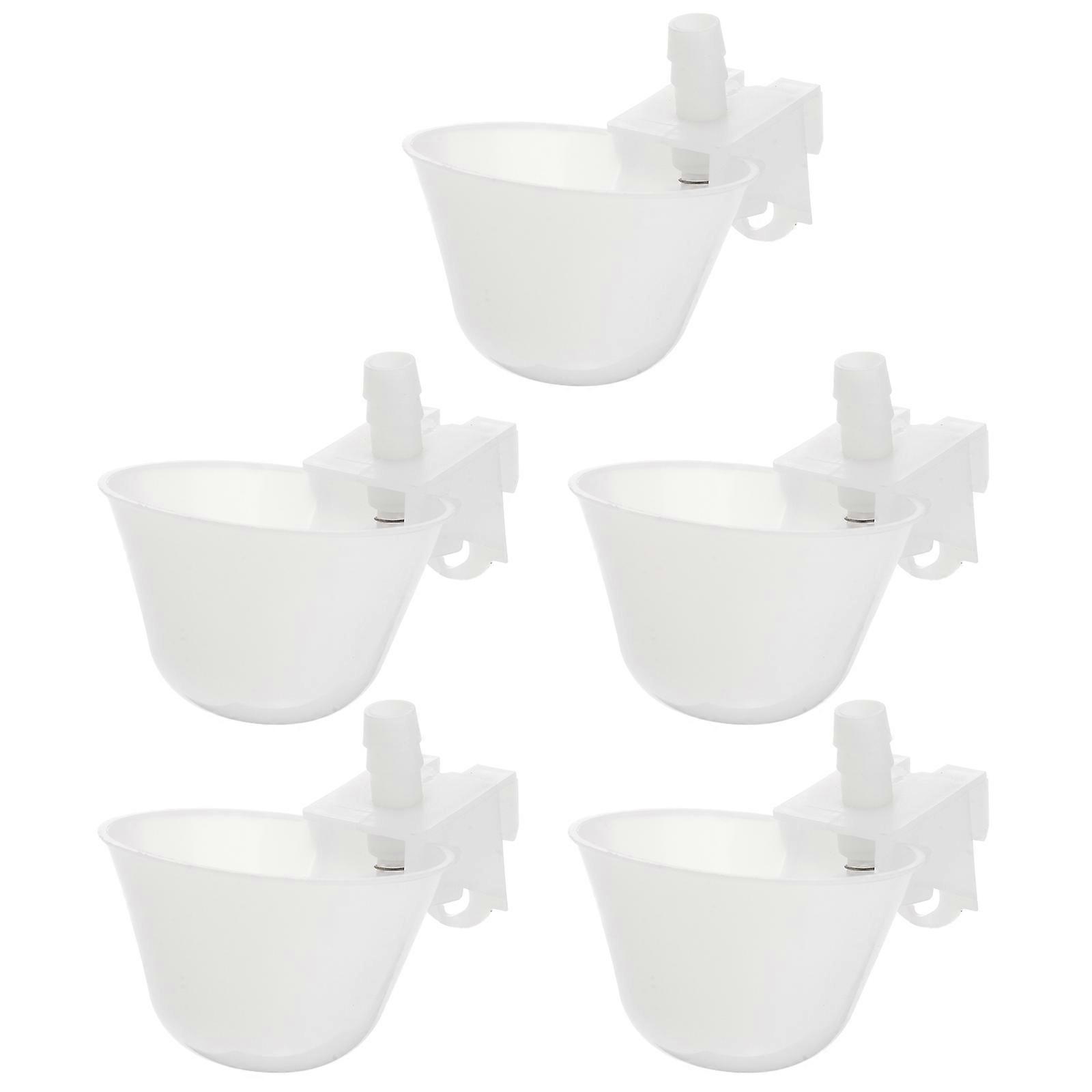 Quail Drinker Automatic Drinking Bowl for Home Use 5Pcs Pack White