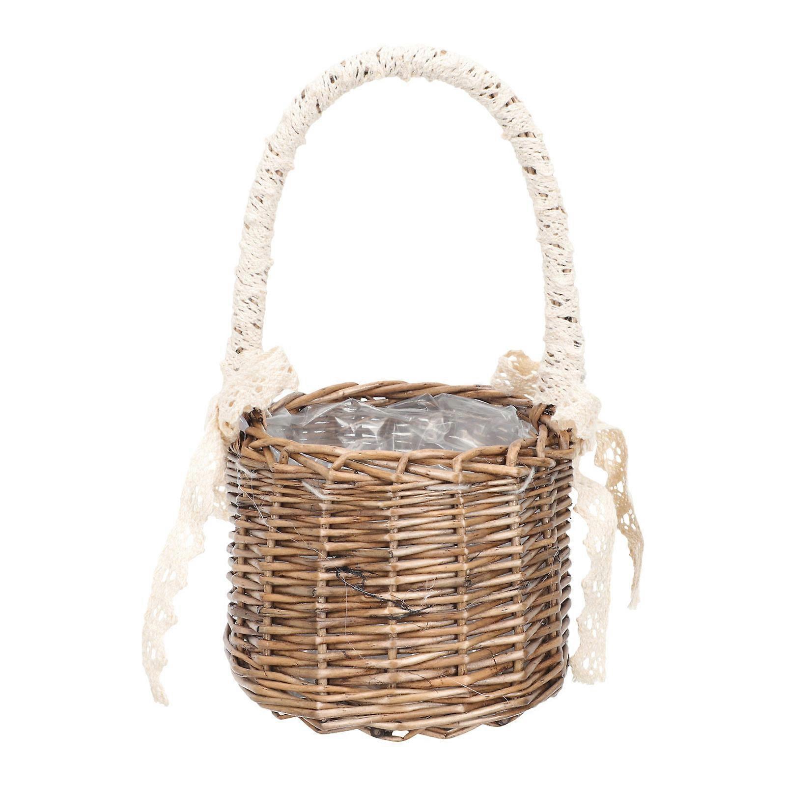 Multi-Functional Flower Basket for Storage 4Pcs Hand Woven Coffee Baskets